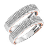 Photo of Affiance 1/2 ct tw. Diamond Same Sex Mens Band Set 10K White Gold [WM449W]