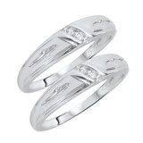 Photo of Neveah 1/20 ct tw. Diamond Same Sex Ladies Band Set 10K White Gold [WL507W]