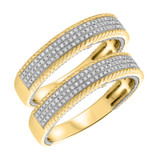 Photo of Affiance 1/2 ct tw. Diamond Same Sex Mens Band Set 14K Yellow Gold [WM449Y]