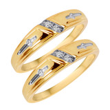 Photo of Neveah 1/20 ct tw. Diamond Same Sex Ladies Band Set 14K Yellow Gold [WL507Y]