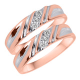 Photo of Cascade 1/8 ct tw. Diamond Same Sex Ladies Band Set 10K Rose Gold [WL508R]