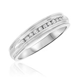 Photo of Farrah 1/5 ct tw. Diamond Mens Band 10K White Gold [BT513WM]