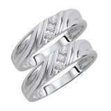 Photo of Cascade 1/8 ct tw. Diamond Same Sex Ladies Band Set 14K White Gold [WL508W]