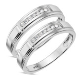 Photo of Boundless 1/10 ct tw. Diamond Same Sex Ladies Band Set 10K White Gold [WL518W]