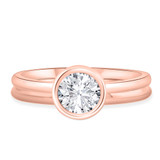 Photo of Hazel 3/4 Carat T.W. Diamond Round Solitaire Bridal Set 14K Rose Gold [BR358R-R070]