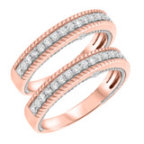 Photo of Blushing 1 ct tw. Diamond Same Sex Mens Band Set 10K Rose Gold [WM454R]