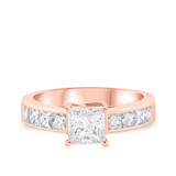 Photo of Ami 2 3/4 Carat T.W. Princess Solitaire Bridal Set 14K Rose Gold [BT359RE-P095]