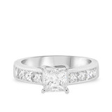 Photo of Ami 2 3/4 CT. T.W. Princess Solitaire Bridal Set 14K White Gold [BT359WE-P095]