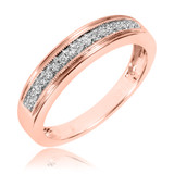 Photo of Princess Oshun 1/6 ct tw. Mens Diamond Wedding Band 10K Rose Gold [BT529RM]