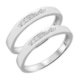 Photo of Amor 1/5 ct tw. Diamond Same Sex Ladies Band Set 14K White Gold [WL522W]