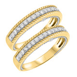 Photo of Blushing 1 ct tw. Diamond Same Sex Mens Band Set 14K Yellow Gold [WM454Y]