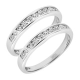 Photo of Arabella 3/4 ct tw. Diamond Same Sex Ladies Band Set 10K White Gold [WL532W]