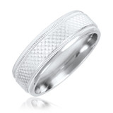 Photo of Allure Traditional Mens Wedding Band 14K White Gold. [BT580WM]