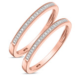 Photo of Bridgette 1/7 ct tw. Diamond Same Sex Ladies Band Set 10K Rose Gold [WL572R]