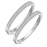 Photo of Bridgette 1/7 ct tw. Diamond Same Sex Ladies Band Set 10K White Gold [WL572W]