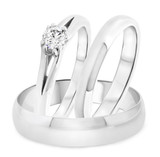 Photo of Chara 1/4 ct tw. Diamond Round Solitaire Trio Set 10K White Gold [BT325W-R023]