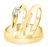 Photo of Chara 1/4 ct tw. Diamond Round Solitaire Trio Set 14K Yellow Gold [BT325Y-R023]