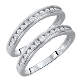 Photo of Malia 1/2 ct tw. Diamond Same Sex Ladies Band Set 10K White Gold [WL578W]