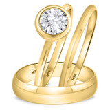 Photo of Hazel 3/4 ct tw. Diamond Round Solitaire Trio Set 14K Yellow Gold [BT358Y-R070]