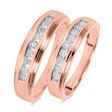 Photo of Encina 3/8 ct tw. Diamond Wedding Band Set 14K Rose Gold [WB501R]