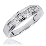 Photo of Encina 3/8 ct tw. Diamond Wedding Band Set 10K White Gold [BT501WL]