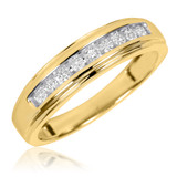 Photo of Encina 3/8 ct tw. Diamond Wedding Band Set 10K Yellow Gold [BT501YL]