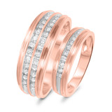 Photo of Braylin 3/8 ct tw. Diamond Wedding Band Set 10K Rose Gold [WB502R]