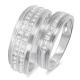 Photo of Braylin 3/8 ct tw. Diamond Wedding Band Set 10K White Gold [WB502W]