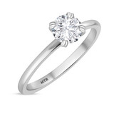 Photo of Azareel 3/4 CT. T.W. Diamond Round Solitaire Bridal Set 10K White Gold [BT376WE-R070]
