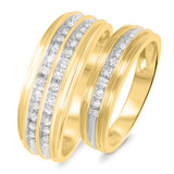Photo of Braylin 3/8 ct tw. Diamond Wedding Band Set 14K Yellow Gold [WB502Y]