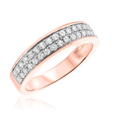 Photo of Aleeza 2 1/5 CT. T.W. Diamond Princess Cluster Bridal Set 10K Rose Gold [BT400RL]
