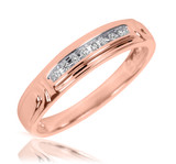Photo of Willow 1/10 ct tw. Diamond Wedding Band Set 10K Rose Gold [BT504RM]