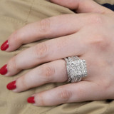 Photo of Lalasa 3 1/4 Carat T.W. Diamond Princess Cluster Bridal Set 10K Rose Gold [BR405R-C000]
