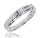 Photo of Willow 1/10 ct tw. Diamond Wedding Band Set 10K White Gold [BT504WL]