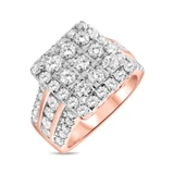 Photo of Lalasa 2 3/4 ct tw. Diamond Princess Cluster Engagement Ring 10K Rose Gold [BT405RE-C000]