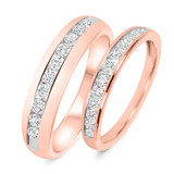 Photo of Kore 7/8 ct tw. Diamond Wedding Band Set 14K Rose Gold [WB505R]