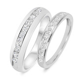 Photo of Kore 7/8 ct tw. Diamond Wedding Band Set 14K White Gold [WB505W]