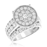 Photo of Eros 3 ct tw. Diamond Round Cluster Engagement Ring 14K White Gold [BT407WE-C000]