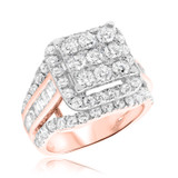 Photo of Mira 3 1/2 Carat T.W. Diamond Princess Cluster Bridal Set 10K Rose Gold [BT409RE-C000]