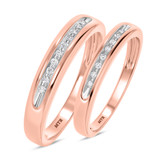 Photo of Gaia 1/10 ct tw. Diamond Wedding Band Set 10K Rose Gold [WB506R]