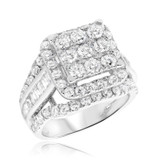 Photo of Mira 3 1/2 CT. T.W. Diamond Princess Cluster Bridal Set 14K White Gold [BT409WE-C000]