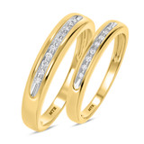 Photo of Gaia 1/10 ct tw. Diamond Wedding Band Set 10K Yellow Gold [WB506Y]