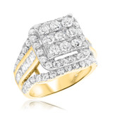 Photo of Mira 3 1/2 CT. T.W. Diamond Princess Cluster Bridal Set 10K Yellow Gold [BT409YE-C000]