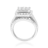 Photo of Mira 3 ct tw. Diamond Princess Cluster Engagement Ring 10K White Gold [BT409WE-C000]