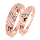 Photo of Neveah 1/20 ct tw. Diamond Wedding Band Set 10K Rose Gold [WB507R]