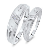 Photo of Neveah 1/20 ct tw. Diamond Wedding Band Set 10K White Gold [WB507W]