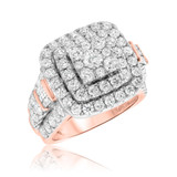Photo of Etta 3 2/3 ct tw. Diamond Princess Cluster Engagement Ring 10K Rose Gold [BT410RE-C000]