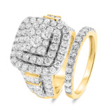 Photo of Etta 4 1/3 CT. T.W. Princess Cluster Bridal Set 14K Yellow Gold [BR410Y-C000]