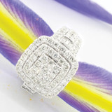 Photo of Etta 3 2/3 ct tw. Diamond Princess Cluster Engagement Ring 14K White Gold [BT410WE-C000]