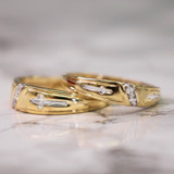 Photo of Neveah 1/20 ct tw. Diamond Wedding Band Set 14K Yellow Gold [WB507Y]